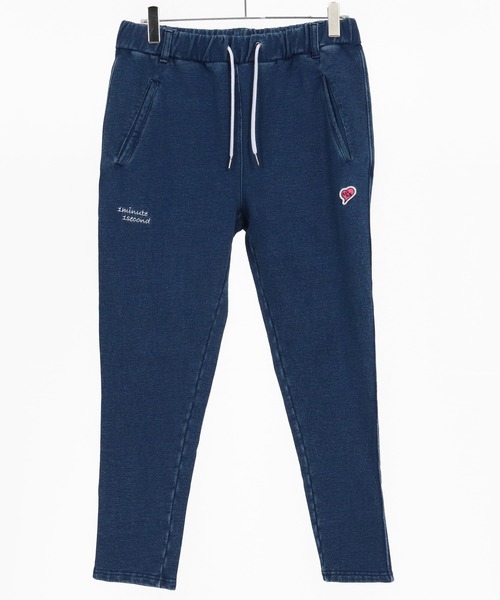 1minute 1second(ワンミニットワンセカンド)の「mp13843-heavy weight knit denim pants with cursive embroidery ニットデニムイージーパンツ(その他パンツ・メンズ・インディゴブルー/ライトインディゴブルー・S/M/L/XL)」の16枚目の写真