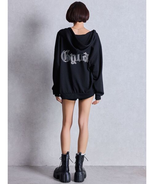 GYDA ラインストーン パーカー セットアップ ジェイダ GYDA 【SETUP着用可】BACK GYDAラインストーンラメ