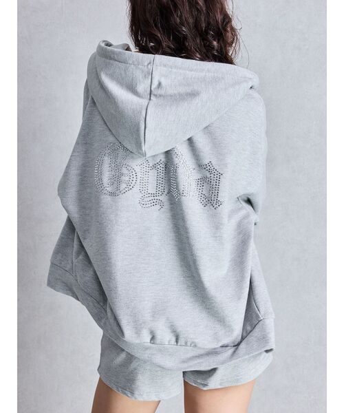 ゆるっと着れる！BACK GYDAラインストーンラメパーカー【SETUP