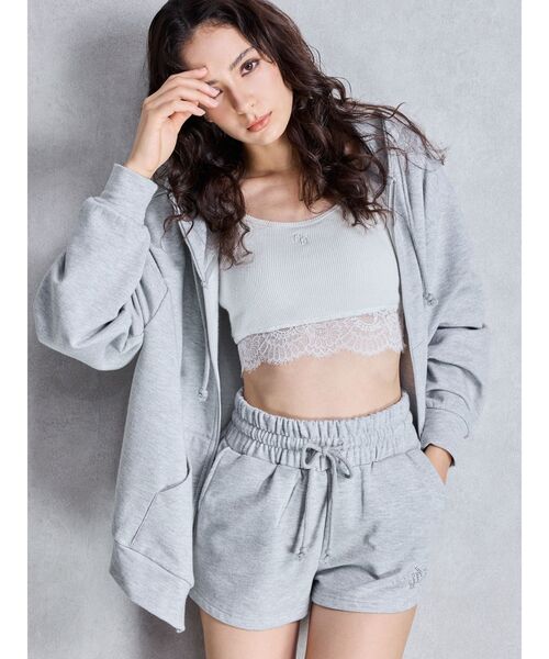 ゆるっと着れる！BACK GYDAラインストーンラメパーカー【SETUP