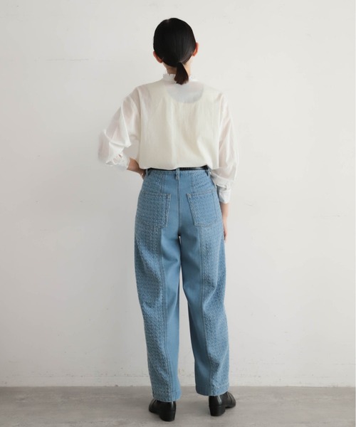 NOMBRE IMPAIR（ノンブルアンペール）の「インド綿刺繍　スキッパー長袖ブラウス（シャツ/ブラウス・レディース・ホワイト/ブラウン・FREE）」の7枚目の写真