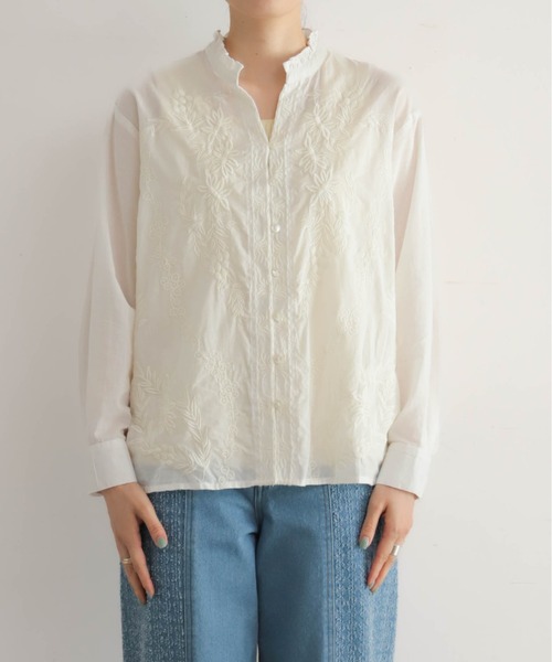 まりり様NOMBRE IMPAIR クロスステッチ刺繍 スキッパーブラウス NOMBRE IMPAIR（ノンブルアンペール）の「クロスステッチ刺繍