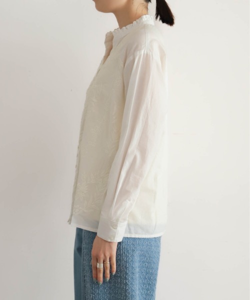 インド綿刺繍 スキッパー長袖ブラウス | NOMBRE IMPAIR