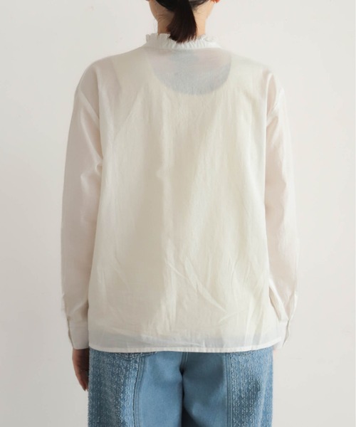 予約】インド綿刺繍 スキッパー長袖ブラウス | NOMBRE IMPAIR