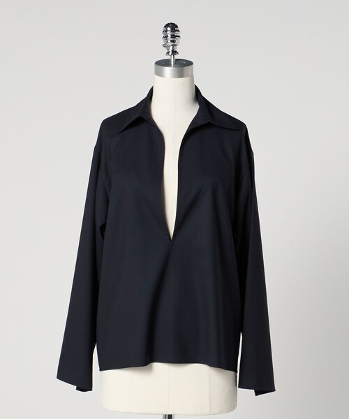 ブラウス シャツ 「LOEFF」コットン ツイル スキッパー シャツ UNISEX レディース メンズ UNITED ARROWS｜<LOEFF>コットン ツイル スキッパー シャツ