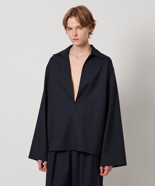 LOEFF(ロエフ)の「<LOEFF>W TORO スキッパー シャツ(シャツ/ブラウス・レディース・ネイビー/グレー・1/0)」の7枚目の写真