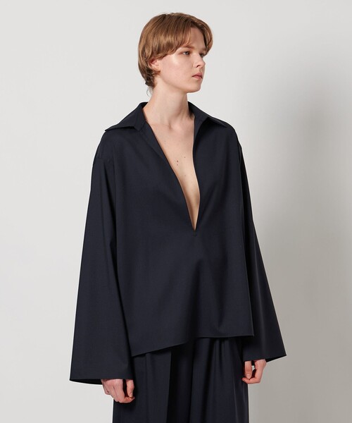 LOEFF(ロエフ)の「<LOEFF>W TORO スキッパー シャツ(シャツ/ブラウス・レディース・ネイビー/グレー・1/0)」の9枚目の写真