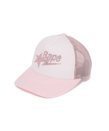 A BATHING APE（アベイシングエイプ）の「CRYSTAL STONE BAPE STA LOGO MESH CAP（キャップ・レディース）」