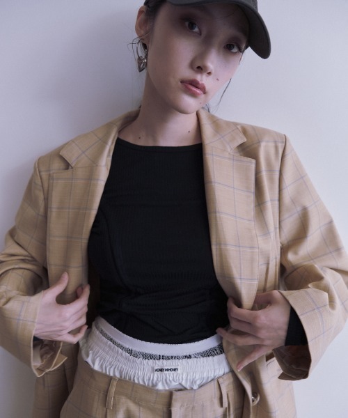 HONEY MI HONEY(ハニーミーハニー)の「drawstring rib cutsew(Tシャツ/カットソー・レディース・オフホワイト/サックスブルー/ブラック/ピンク・FREE)」の6枚目の写真