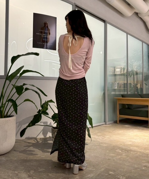 HONEY MI HONEY(ハニーミーハニー)の「drawstring rib cutsew(Tシャツ/カットソー・レディース・オフホワイト/サックスブルー/ブラック/ピンク・FREE)」の12枚目の写真