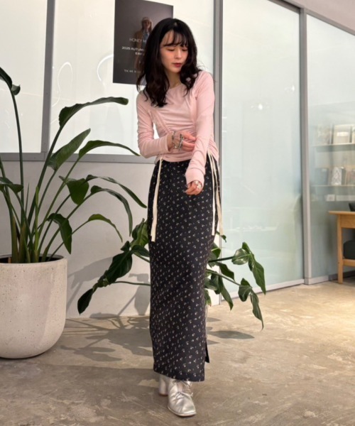 HONEY MI HONEY(ハニーミーハニー)の「drawstring rib cutsew(Tシャツ/カットソー・レディース・オフホワイト/サックスブルー/ブラック/ピンク・FREE)」の11枚目の写真