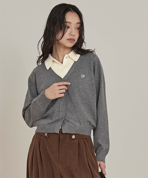 miette(ミエット)の「襟付きトップスセットニットカーディガン(カーディガン/ボレロ・レディース・ライトブルー/ブラウン/チャコール・FREE)」の3枚目の写真