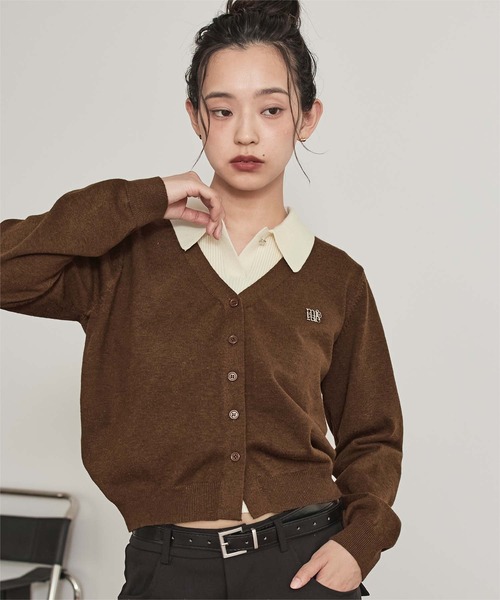 miette(ミエット)の「襟付きトップスセットニットカーディガン(カーディガン/ボレロ・レディース・ライトブルー/ブラウン/チャコール・FREE)」の13枚目の写真