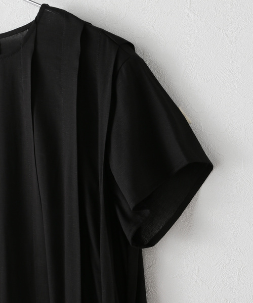 JOURNAL STANDARD（ジャーナルスタンダード）の「ソフトリネンレーヨンタックワンピース（ワンピース・レディース・ブラック/ブラウン・FREE）」の8枚目の写真