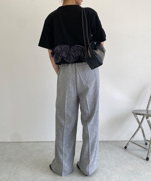 ECLAM(クラム)の「フリルドッキングトップス(Tシャツ/カットソー・レディース・ブラック/グレー・M)」の11枚目の写真