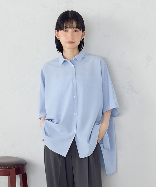 COMME CA ISM(コムサイズム)の「オーバーサイズ シャツ(シャツ/ブラウス・レディース・サックスブルー/ホワイト/チャコール・FREE)」の3枚目の写真