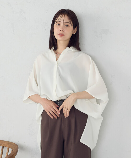 COMME CA ISM(コムサイズム)の「オーバーサイズ シャツ(シャツ/ブラウス・レディース・サックスブルー/ホワイト/チャコール・FREE)」の10枚目の写真