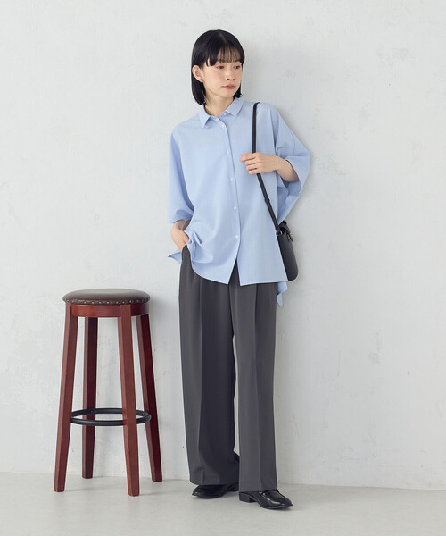 COMME CA ISM(コムサイズム)の「オーバーサイズ シャツ(シャツ/ブラウス・レディース・サックスブルー/ホワイト/チャコール・FREE)」の5枚目の写真