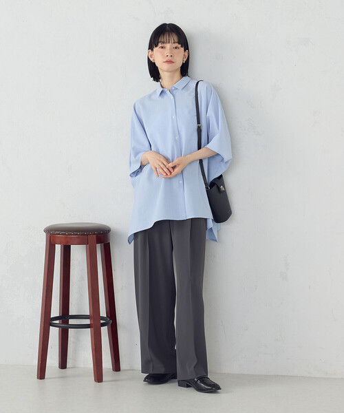 COMME CA ISM(コムサイズム)の「オーバーサイズ シャツ(シャツ/ブラウス・レディース・サックスブルー/ホワイト/チャコール・FREE)」の14枚目の写真