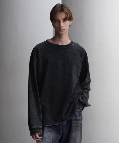 CLEL（クレイル）の「【CLEL】High Vintage Design Basic T-Shirt / ハイヴィンテージデザイン ベーシックTシャツ(ロンT)（Tシャツ/カットソー・メンズ・ブラック系/グレー系/グリーン系1/ホワイト系/ブラック系1/グレー系1・XS/S/M/L）」の1枚目の写真