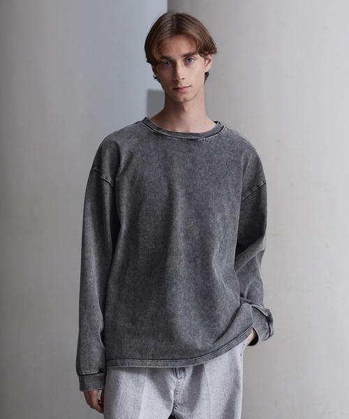 CLEL（クレイル）の「【CLEL】High Vintage Design Basic T-Shirt / ハイヴィンテージデザイン ベーシックTシャツ(ロンT)（Tシャツ/カットソー・メンズ・ブラック系/グレー系/グリーン系1/ホワイト系/ブラック系1/グレー系1・XS/S/M/L）」の4枚目の写真