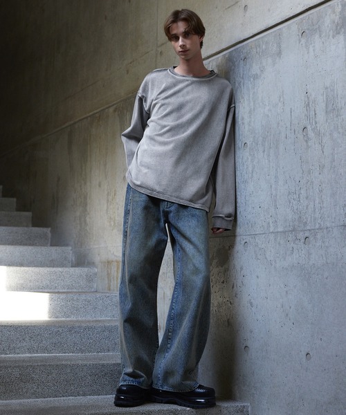CLEL（クレイル）の「【CLEL】High Vintage Design Basic T-Shirt / ハイヴィンテージデザイン ベーシックTシャツ(ロンT)（Tシャツ/カットソー・メンズ・ブラック系/グレー系/グリーン系1/ホワイト系/ブラック系1/グレー系1・XS/S/M/L）」の7枚目の写真