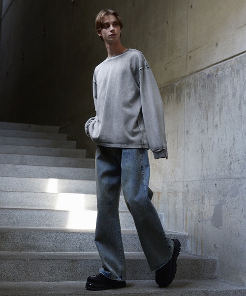 CLEL（クレイル）の「【CLEL】High Vintage Design Basic T-Shirt / ハイヴィンテージデザイン ベーシックTシャツ(ロンT)（Tシャツ/カットソー・メンズ・ブラック系/グレー系/グリーン系1/ホワイト系/ブラック系1/グレー系1・XS/S/M/L）」の8枚目の写真