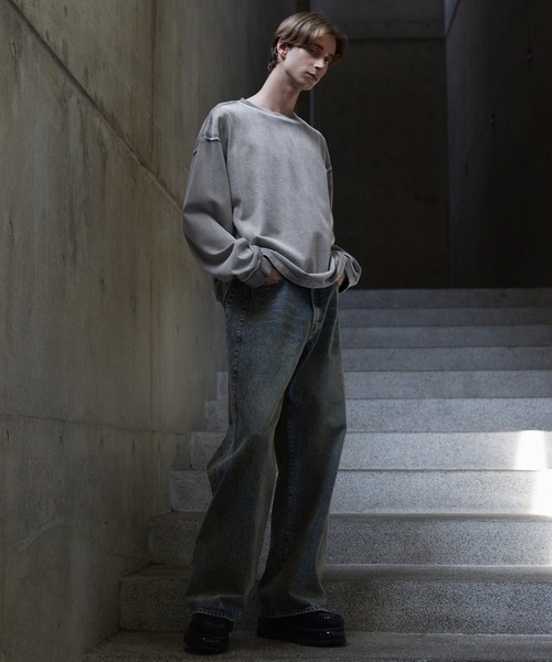 CLEL（クレイル）の「【CLEL】High Vintage Design Basic T-Shirt / ハイヴィンテージデザイン ベーシックTシャツ(ロンT)（Tシャツ/カットソー・メンズ・ブラック系/グレー系/グリーン系1/ホワイト系/ブラック系1/グレー系1・XS/S/M/L）」の9枚目の写真