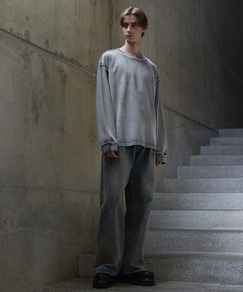 CLEL（クレイル）の「【CLEL】High Vintage Design Basic T-Shirt / ハイヴィンテージデザイン ベーシックTシャツ(ロンT)（Tシャツ/カットソー・メンズ・ブラック系/グレー系/グリーン系1/ホワイト系/ブラック系1/グレー系1・XS/S/M/L）」の10枚目の写真