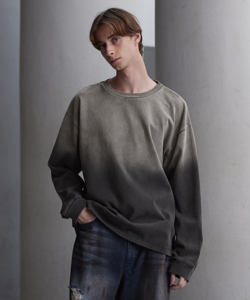 CLEL（クレイル）の「【CLEL】High Vintage Design Basic T-Shirt / ハイヴィンテージデザイン ベーシックTシャツ(ロンT)（Tシャツ/カットソー・メンズ・ブラック系/グレー系/グリーン系1/ホワイト系/ブラック系1/グレー系1・XS/S/M/L）」の19枚目の写真