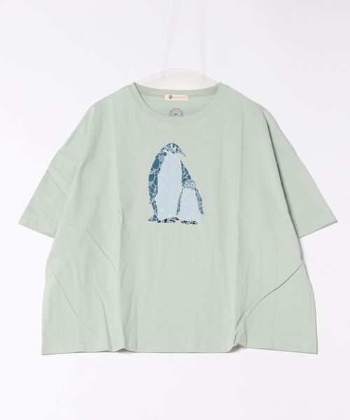 BARNDOOR(バーンドア)の「(BD)【BARNDOOR】フロント プリント ドルマンスリーブ Tシャツ(Tシャツ/カットソー・レディース・ホワイト系1/ホワイト系2/ホワイト系3/ブラック系3/ライトグリーン系1/ブルー系2・FREE)」の6枚目の写真