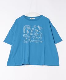 tシャツ (BD)「BARNDOOR」総柄 プリント Tシャツ レディース BARNDOOR 20天竺Tシャツ（Tシャツ/カットソー）｜BARNDOOR