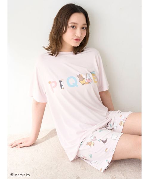 Dick Bruna 接触冷感ワンポイントTシャツ　ジェラートピケ　ミッフィー Dick Bruna】【接触冷感】ワンポイントTシャツ（ルームウェア