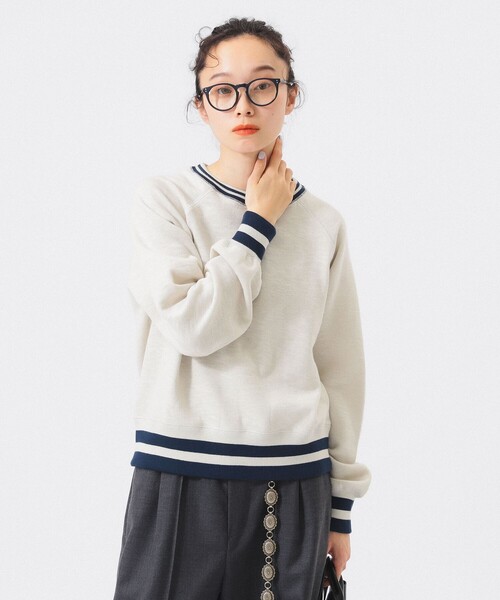 ビームスボーイHealthknit/ ラインリブクルーネック スウェット Healthknit ＞ファン必見♡かる〜いのにあたたかいスウェット