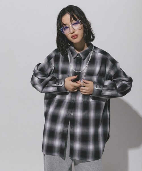 LEPSIM（レプシィム）の「チェック長袖シャツ　497481（シャツ/ブラウス・レディース・イエロー/ブルー/ブラック・FREE）」の16枚目の写真