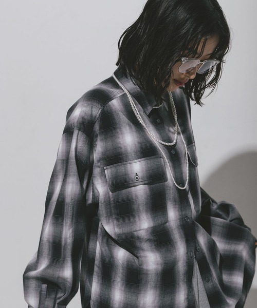 LEPSIM（レプシィム）の「チェック長袖シャツ　497481（シャツ/ブラウス・レディース・イエロー/ブルー/ブラック・FREE）」の19枚目の写真