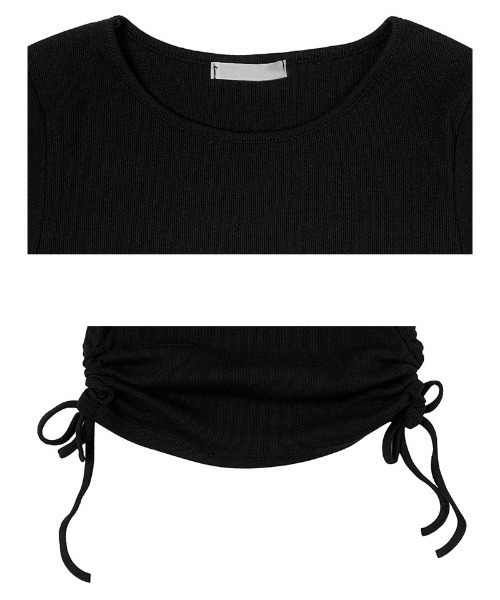 セール】サイドスリットドロストリボン半袖Tシャツ（Tシャツ
