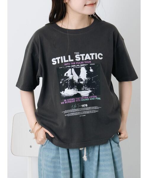 ehka sopo（エヘカソポ）の「バンドプリントTシャツ（Tシャツ/カットソー・レディース・ブルー/オフホワイト/グリーン/チャコールグレー・F）」の2枚目の写真