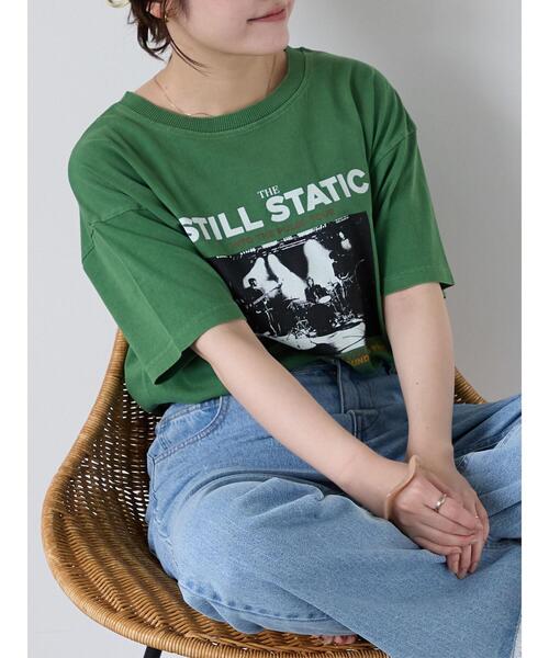 ehka sopo（エヘカソポ）の「バンドプリントTシャツ（Tシャツ/カットソー・レディース・ブルー/オフホワイト/グリーン/チャコールグレー・F）」の3枚目の写真