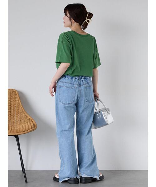 ehka sopo（エヘカソポ）の「バンドプリントTシャツ（Tシャツ/カットソー・レディース・ブルー/オフホワイト/グリーン/チャコールグレー・F）」の12枚目の写真