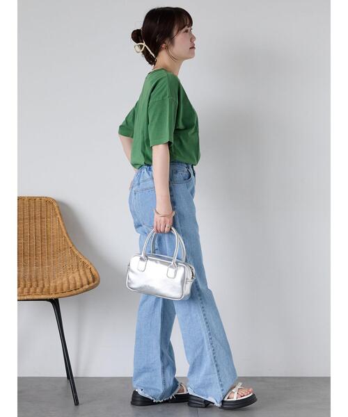 ehka sopo（エヘカソポ）の「バンドプリントTシャツ（Tシャツ/カットソー・レディース・ブルー/オフホワイト/グリーン/チャコールグレー・F）」の13枚目の写真