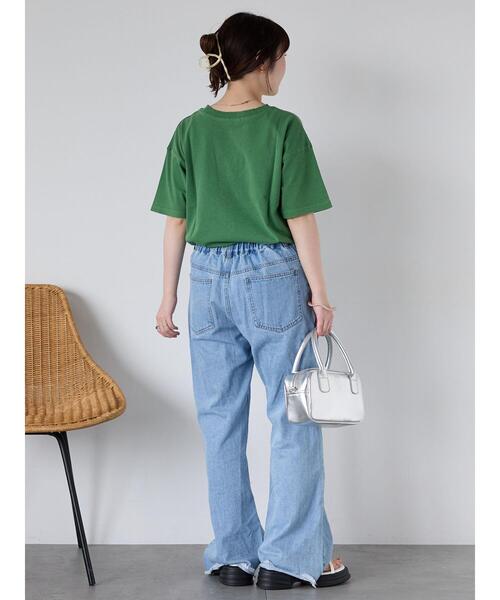 ehka sopo（エヘカソポ）の「バンドプリントTシャツ（Tシャツ/カットソー・レディース・ブルー/オフホワイト/グリーン/チャコールグレー・F）」の14枚目の写真