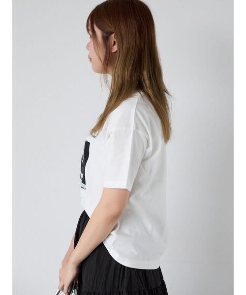 ehka sopo（エヘカソポ）の「バンドプリントTシャツ（Tシャツ/カットソー・レディース・ブルー/オフホワイト/グリーン/チャコールグレー・F）」の16枚目の写真