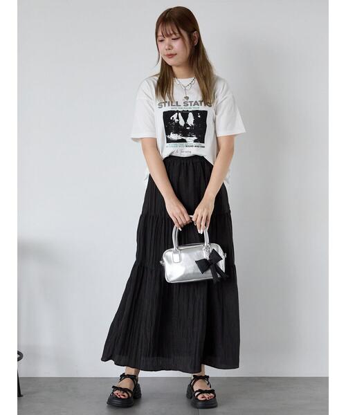 ehka sopo（エヘカソポ）の「バンドプリントTシャツ（Tシャツ/カットソー・レディース・ブルー/オフホワイト/グリーン/チャコールグレー・F）」の18枚目の写真