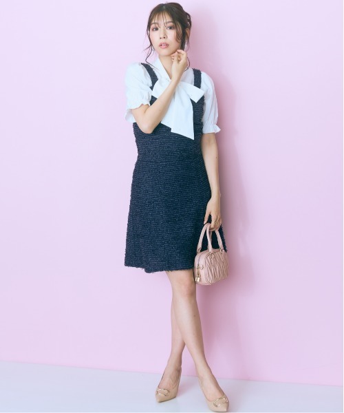 marun(マルン)の「<大きいサイズ>ツイード調ショート丈スカート marun(スカート・レディース・アイボリー/ネイビー・LL/L/5L/4L/3L)」の12枚目の写真