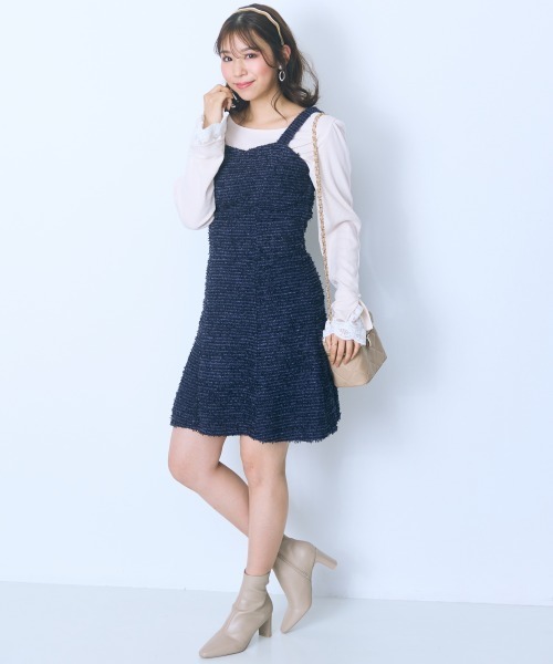 marun(マルン)の「<大きいサイズ>ツイード調ショート丈スカート marun(スカート・レディース・アイボリー/ネイビー・LL/L/5L/4L/3L)」の17枚目の写真