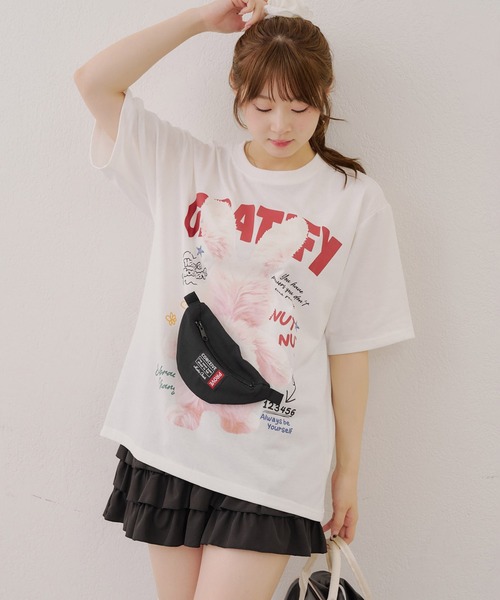 セール】ウサギのサコッシュBIGT（Tシャツ/カットソー