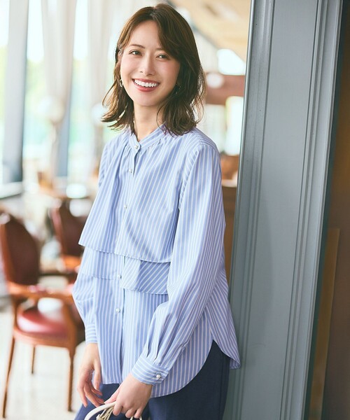 ANY SIS（エニィスィス）の「ラッフルレイヤード ブラウス（シャツ/ブラウス・レディース・イエロー系1/ワイン系1/ダルブルー系1・MEDIUM）」の4枚目の写真