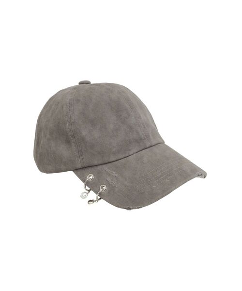 EMODA(エモダ)の「アイレットピアシングキャップ(キャップ・レディース・グレー/ベージュ・FREE)」の3枚目の写真
