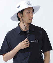 PEARLY GATES - 新品未使用　PGG ブラックマーブル柄　ナイロンハット PEARLY GATES】レインハット ＜ロゴ/千鳥柄＞ (UNISEX)（ハット